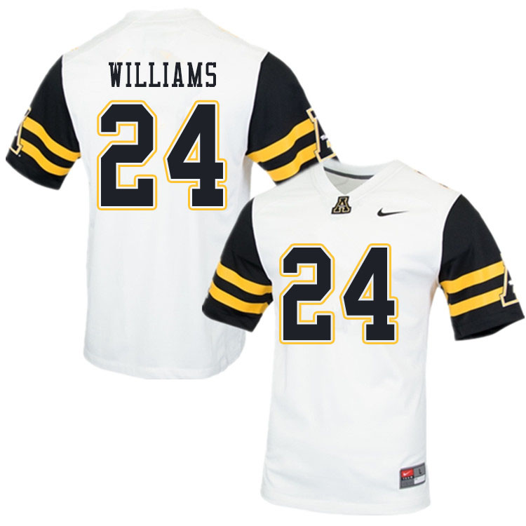 Men #24 Ben Williams Appalachian State Mountaineers College Football Jerseys Sale-White